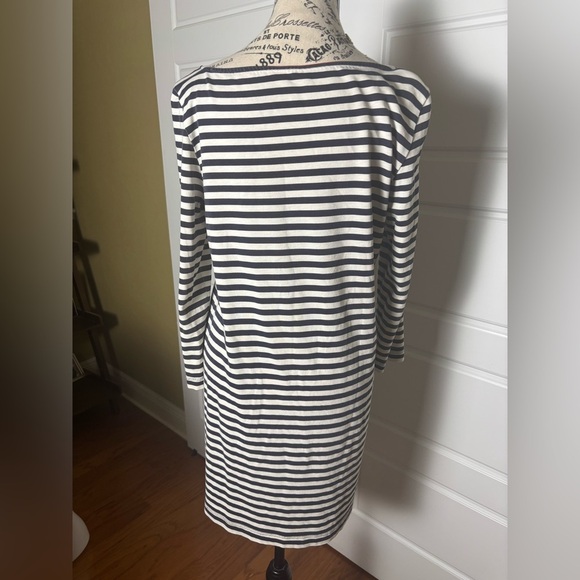 Tory Burch Floral Stripe Cotton Shift Dress.  SZ M - Picture 6 of 7